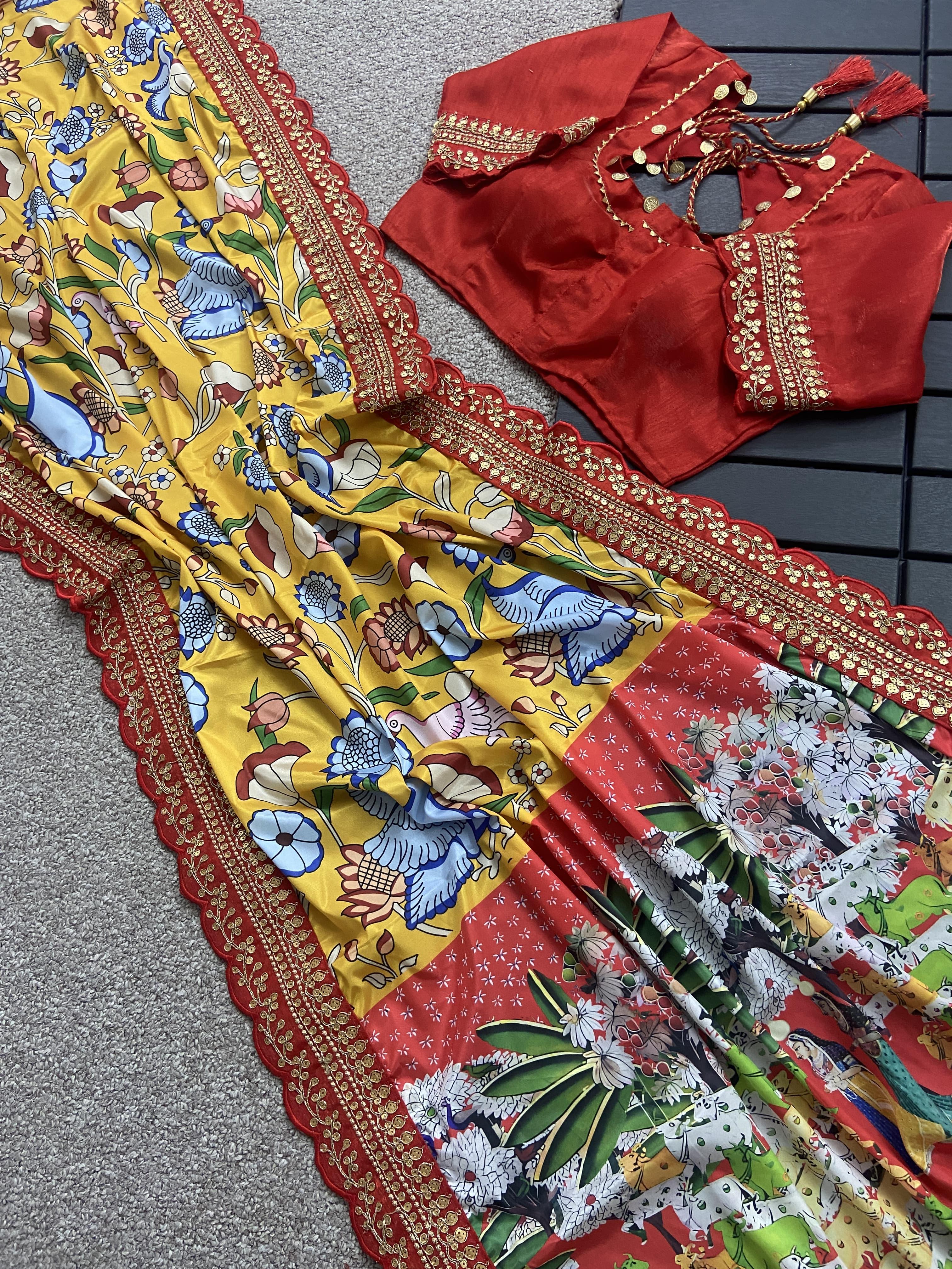 Beautiful Designer Soft Mangalagiri Silk Saree