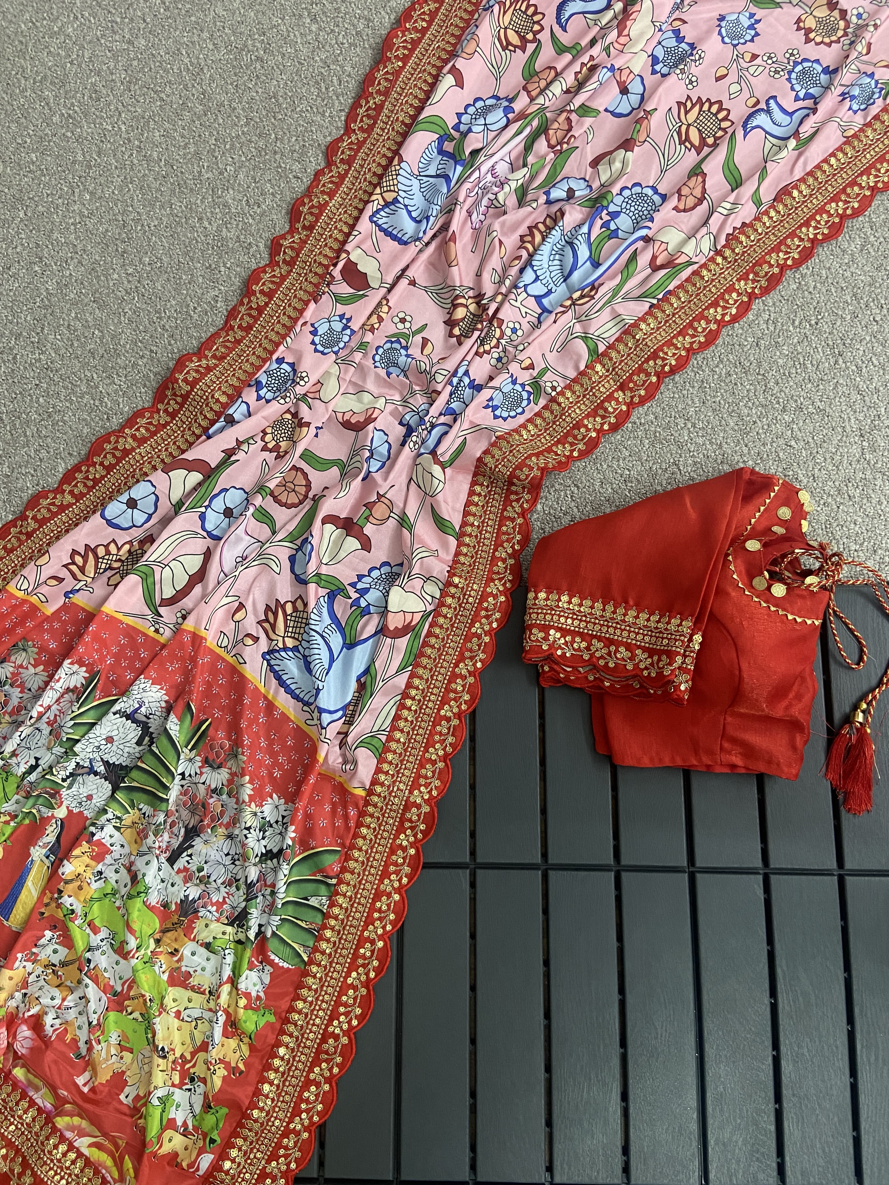 Beautiful Designer Soft Mangalagiri Silk Saree