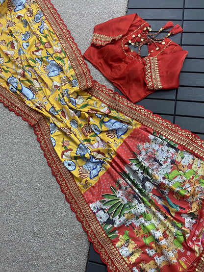 Beautiful Designer Soft Mangalagiri Silk Saree