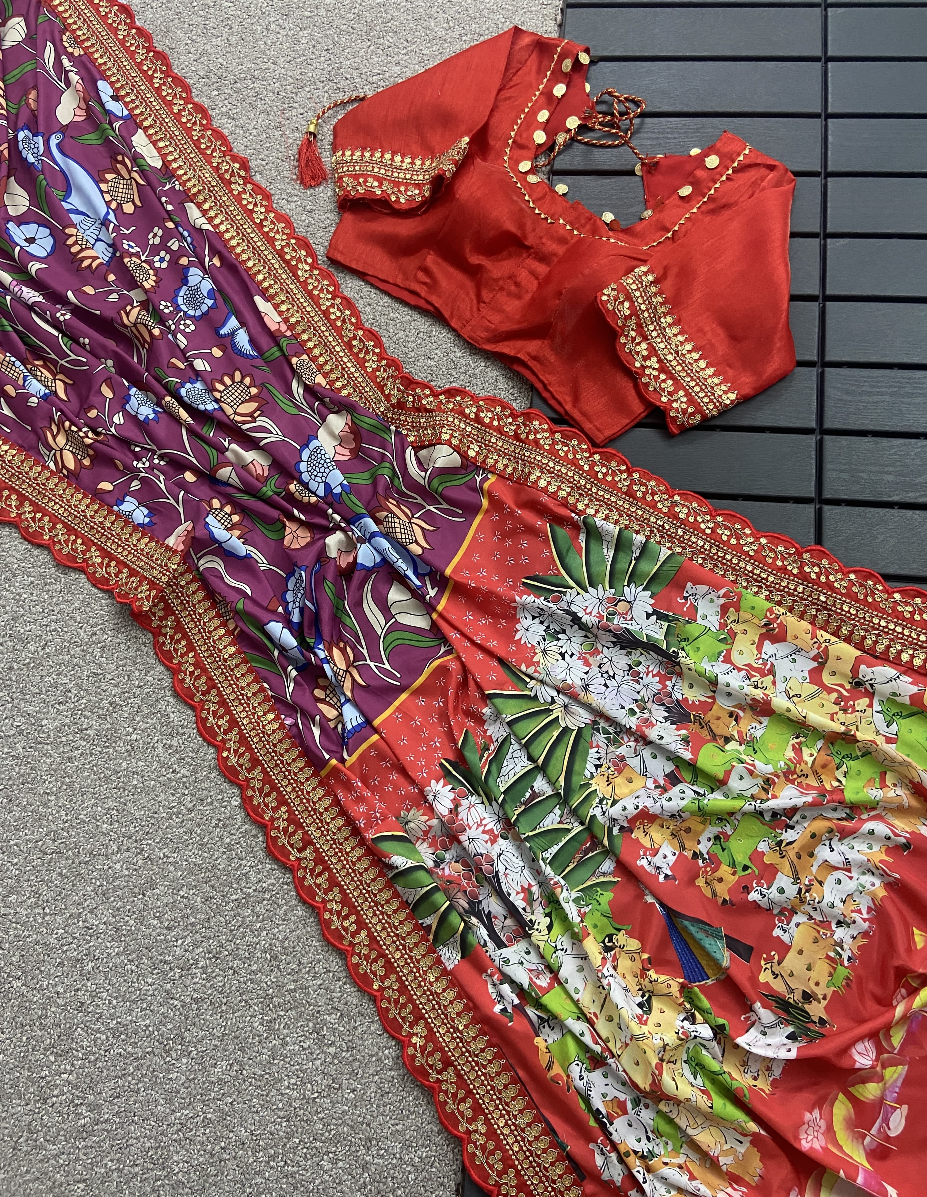 Beautiful Designer Soft Mangalagiri Silk Saree