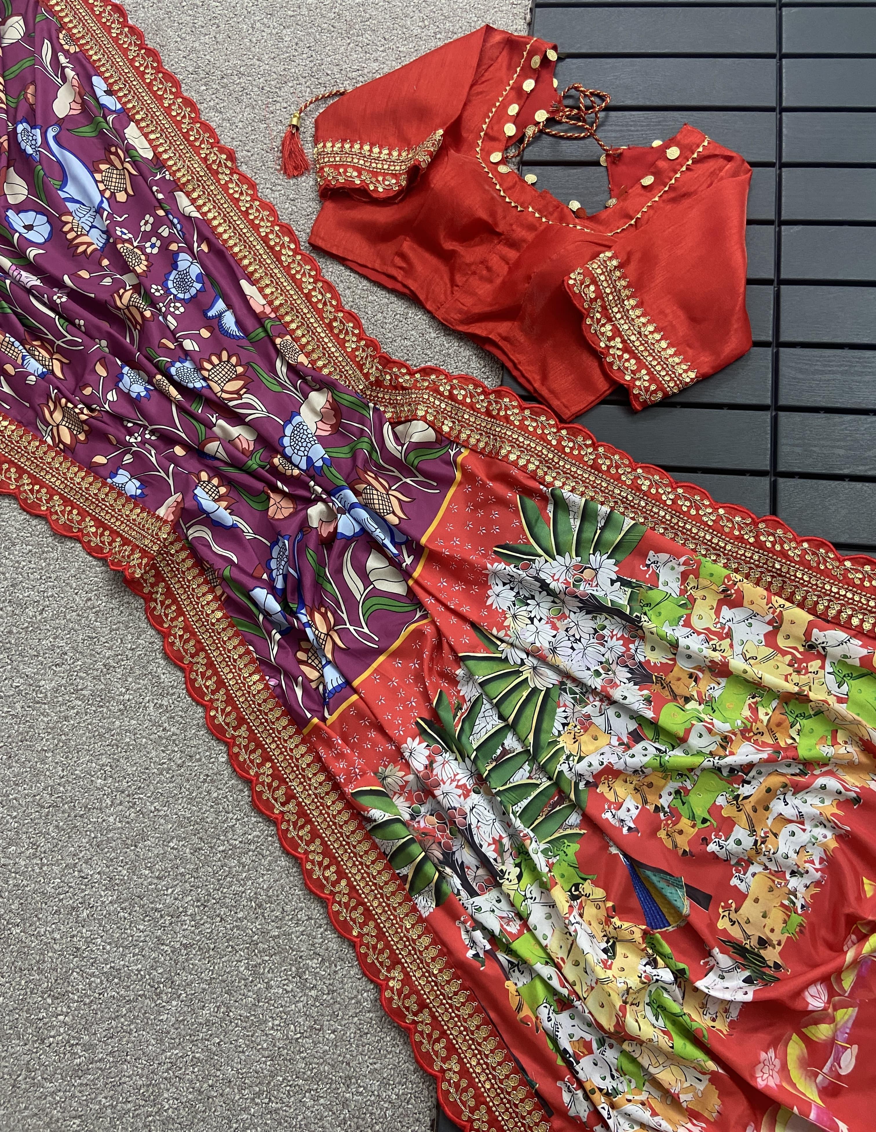 Beautiful Designer Soft Mangalagiri Silk Saree