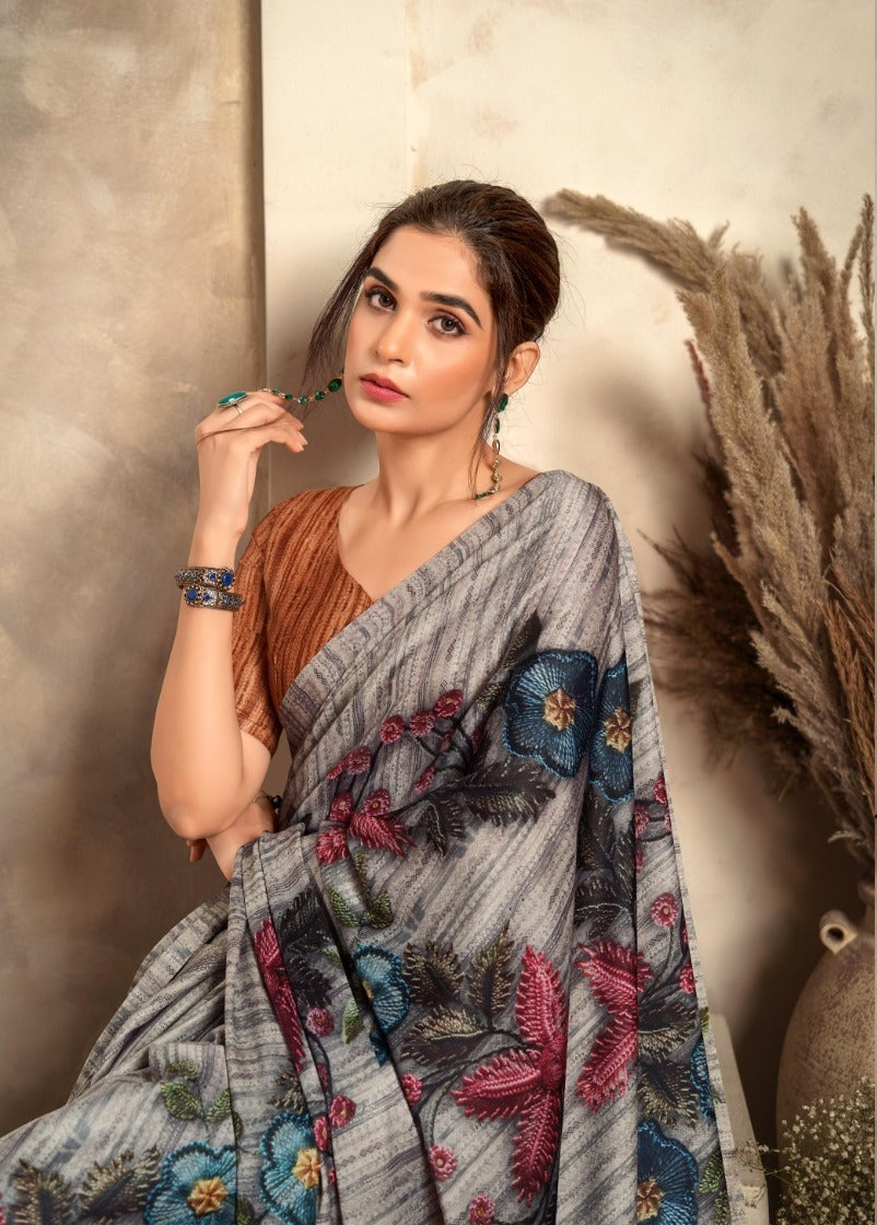 Beautiful Designer Rajpath Jasmine Crape Silk Saree