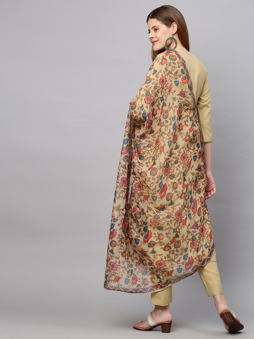 Beautiful Designer Pure Cotton Full Stiched Kurti Pant with Dupatta
