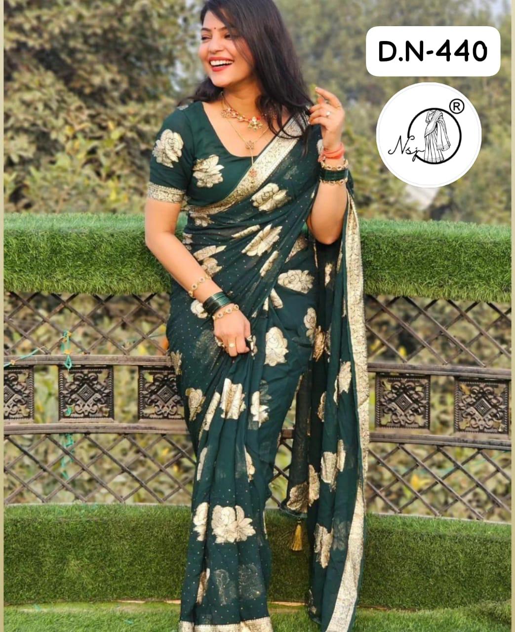 Beautiful Designer Jaipuri Pure Georgette Wedding Special Saree