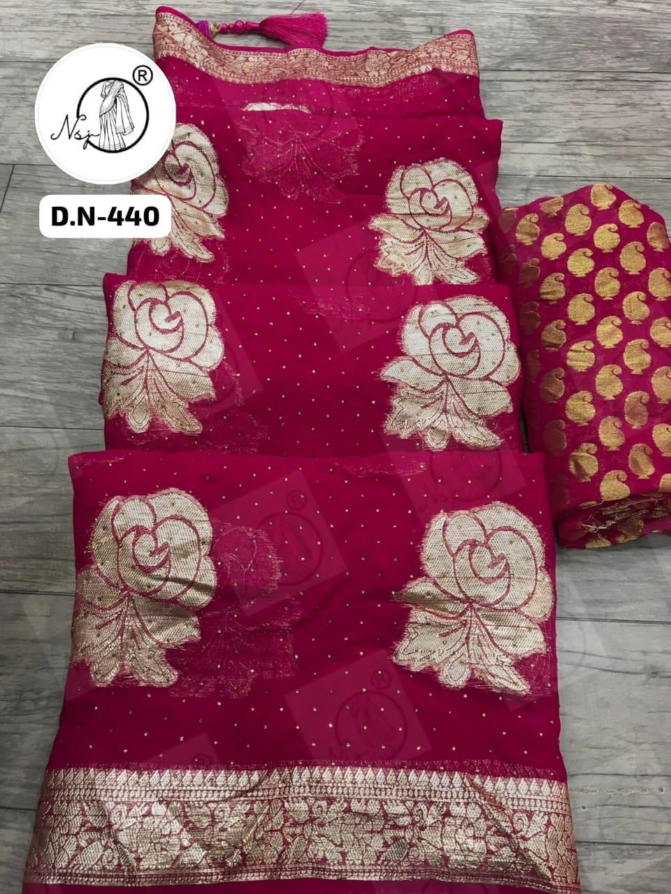 Beautiful Designer Jaipuri Pure Georgette Wedding Special Saree