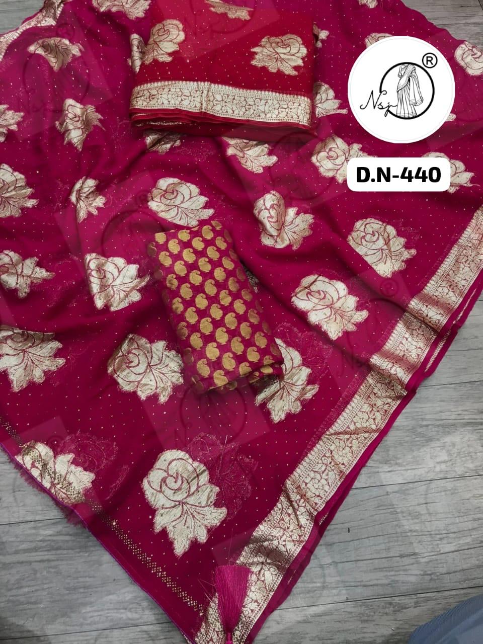 Beautiful Designer Jaipuri Pure Georgette Wedding Special Saree