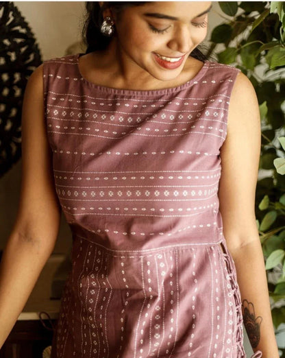 Beautiful Designer Cotton Sleev Less Kurti Pent Set