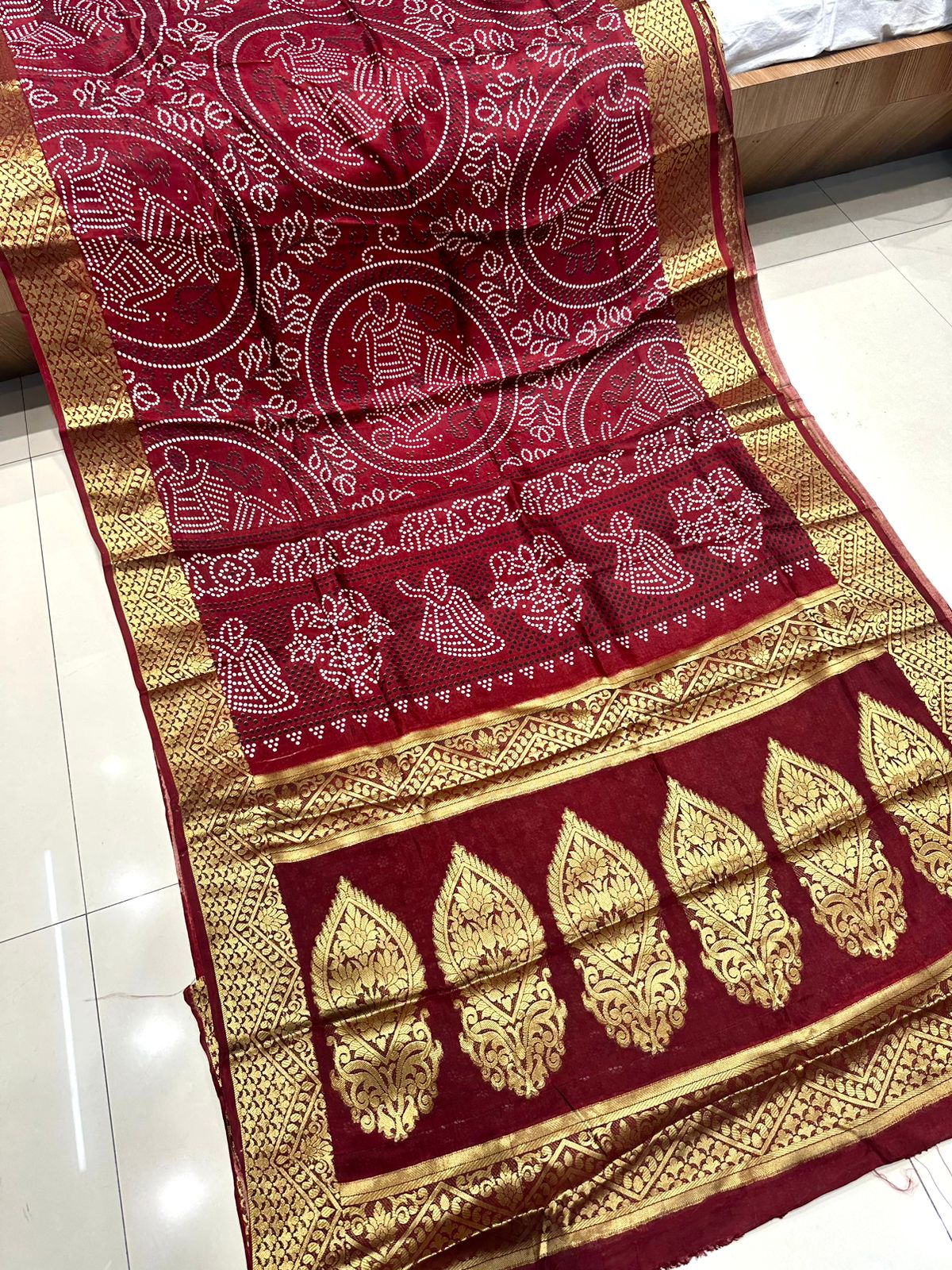 Beautiful Designer Rasleela Art Silk Bandhani Saree