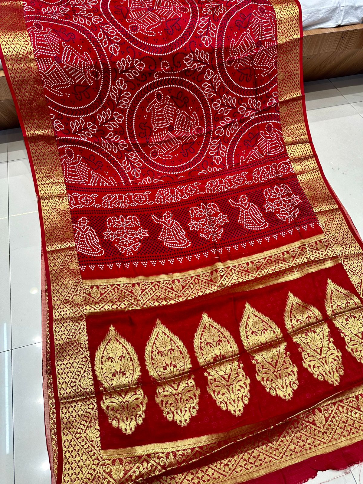 Beautiful Designer Rasleela Art Silk Bandhani Saree