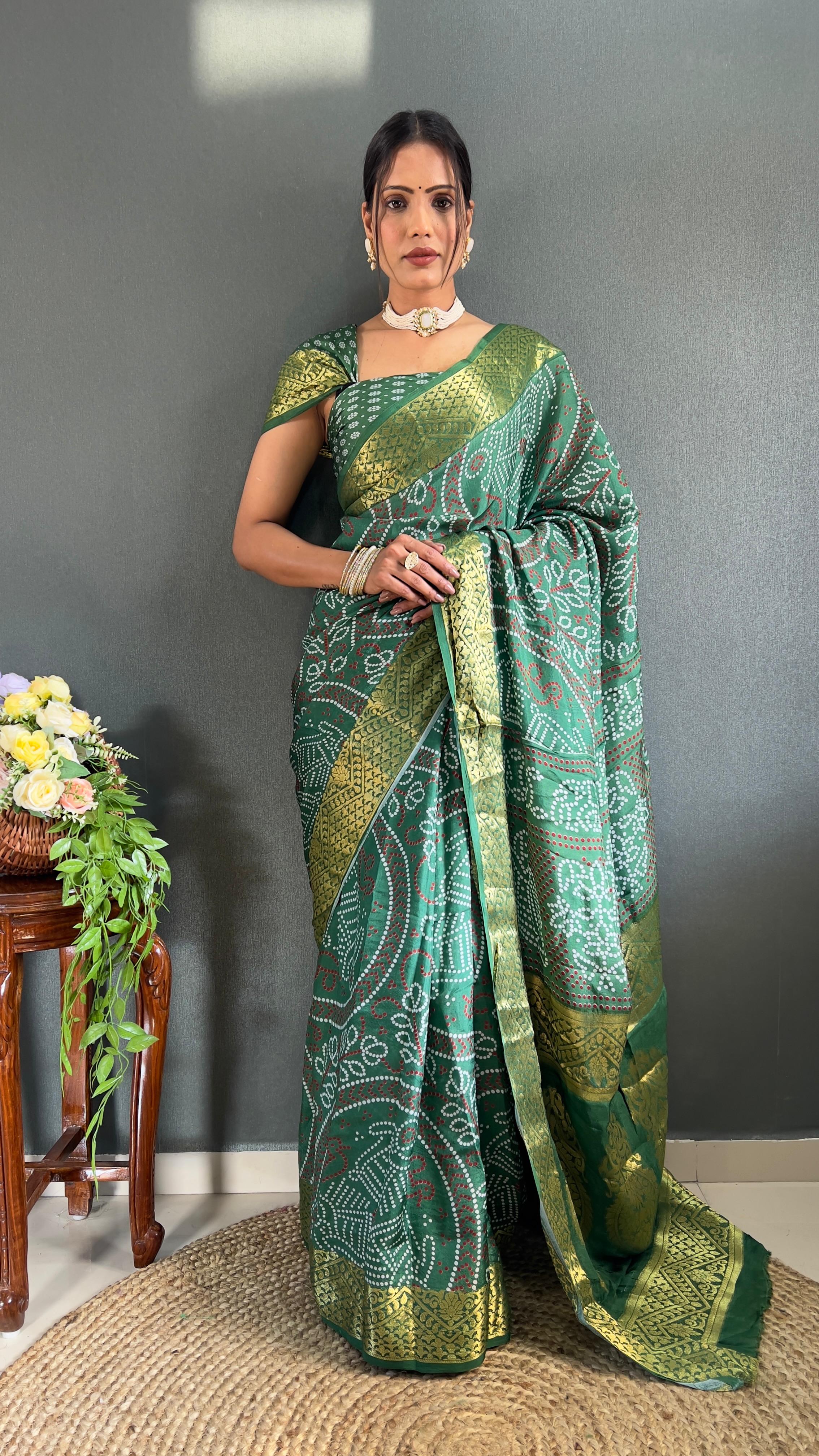 Beautiful Designer Rasleela Art Silk Bandhani Saree