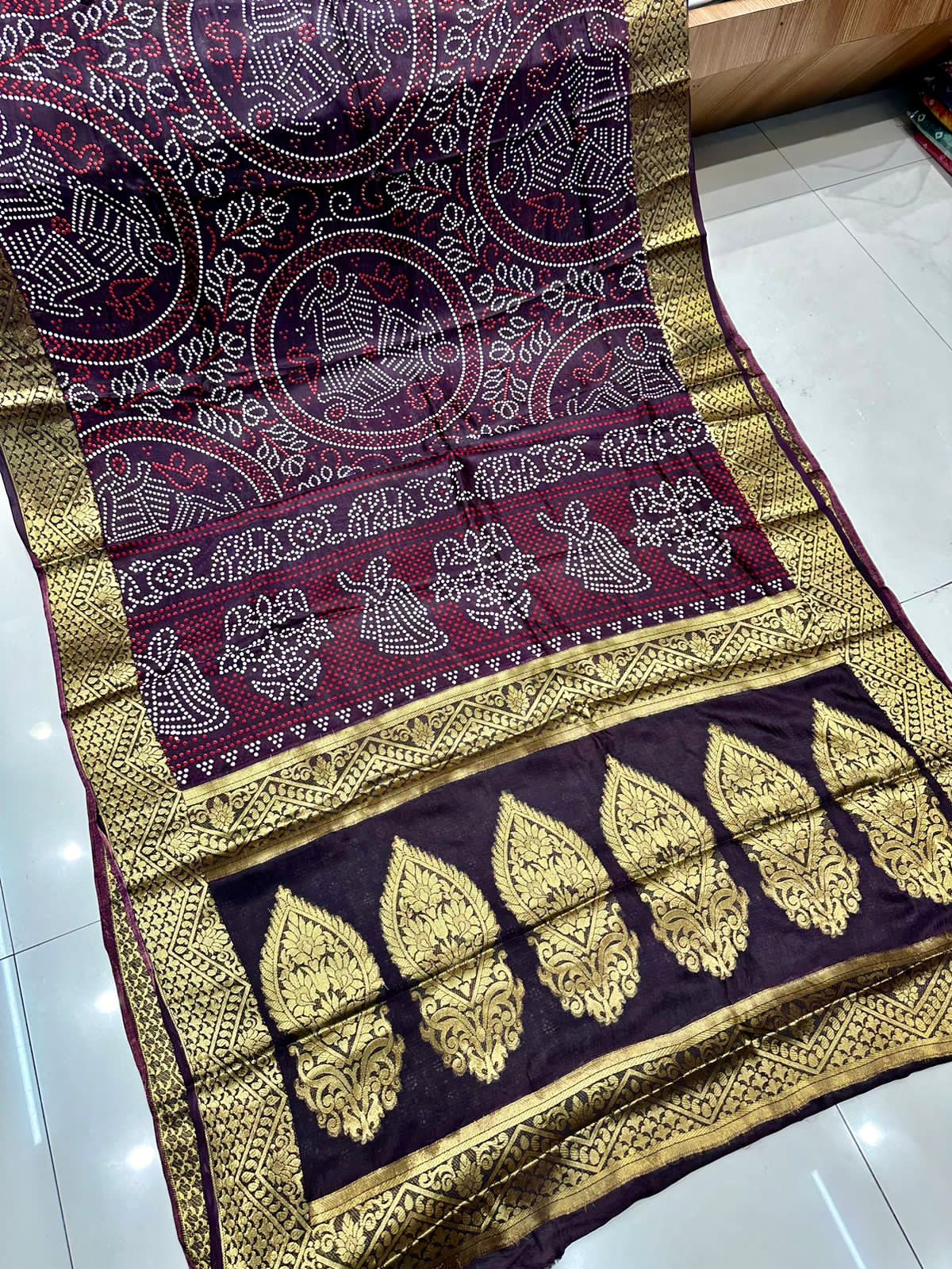 Beautiful Designer Rasleela Art Silk Bandhani Saree