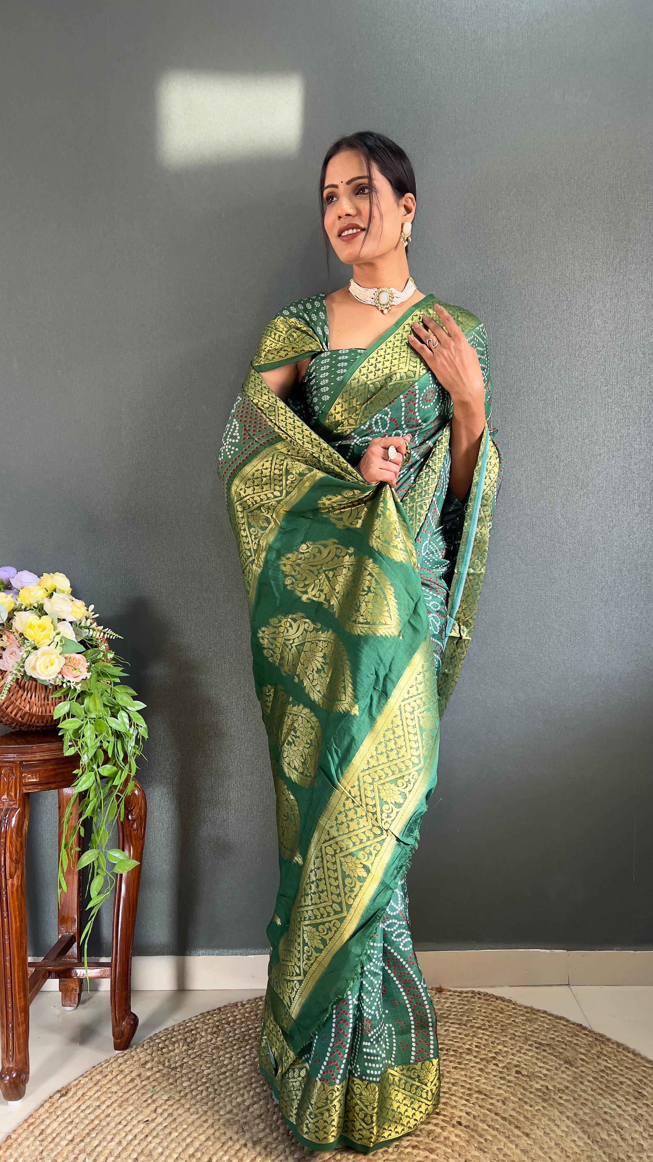 Beautiful Designer Rasleela Art Silk Bandhani Saree