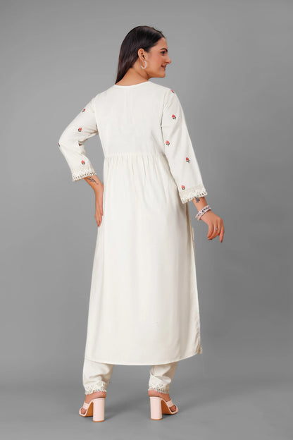 Beautiful Designer Pure Cotton Full Stiched Kurti Pant with Dupatta