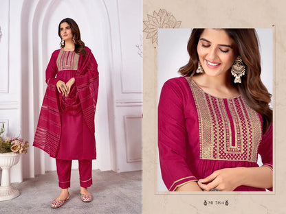 Beautiful Designer Pure Cotton Full Stiched Kurti Pant with Dupatta