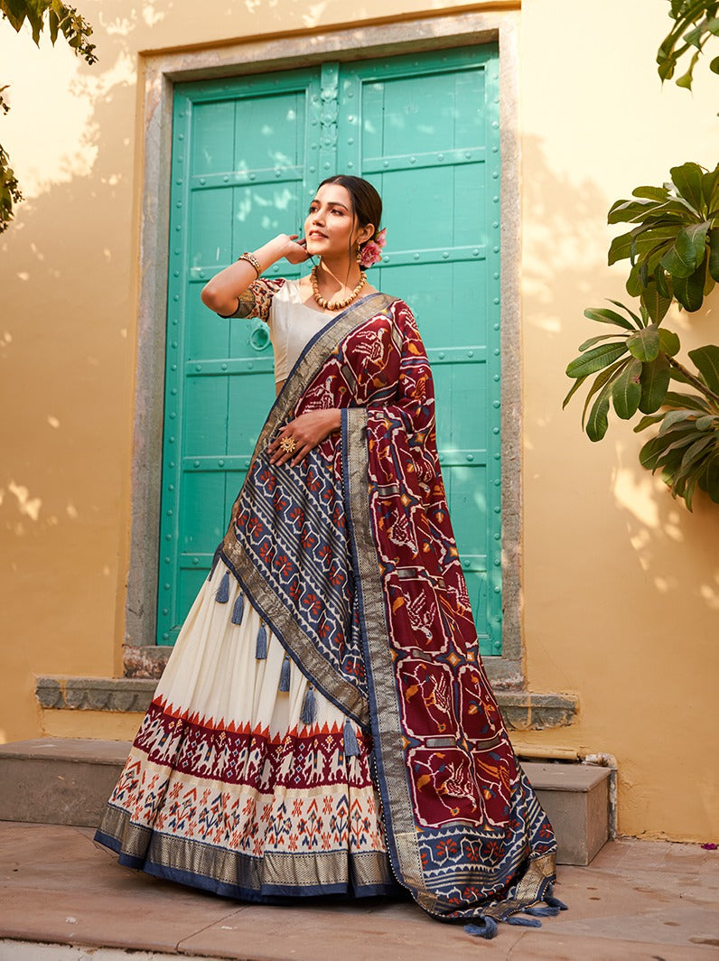 Beautiful Designer Tushar Silk Digital Print Lehenga Choli
