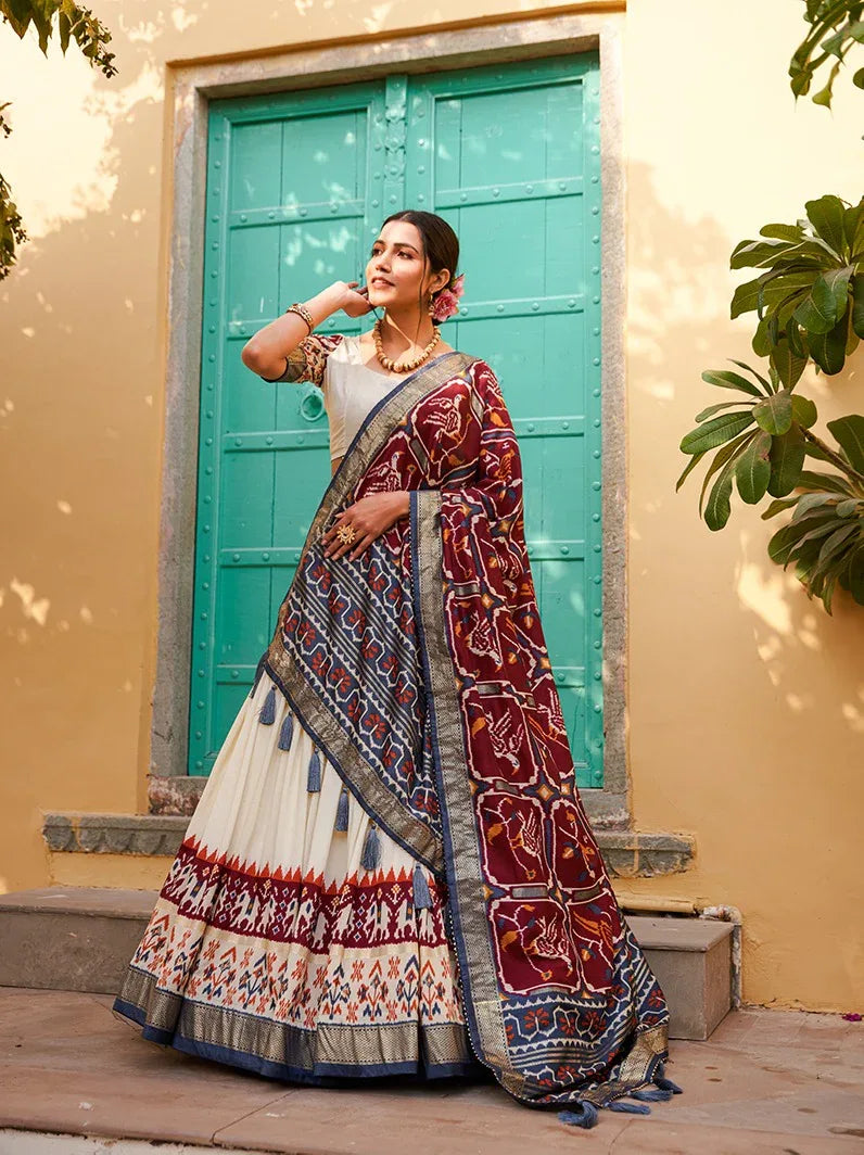 Beautiful Designer Tushar Silk Digital Print Lehenga Choli