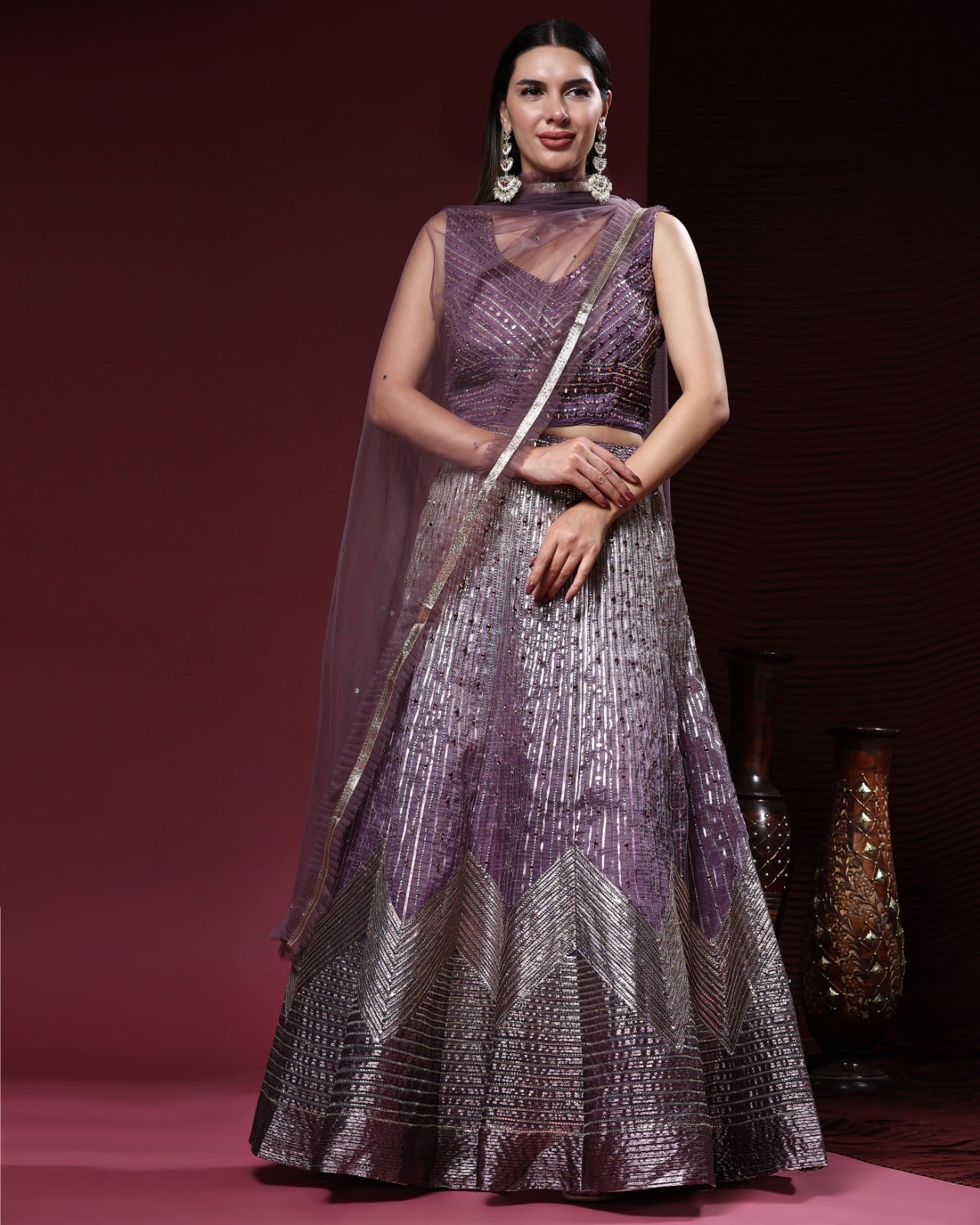 Beautiful Designer Purple Mirror Trendy Lehenga Choli
