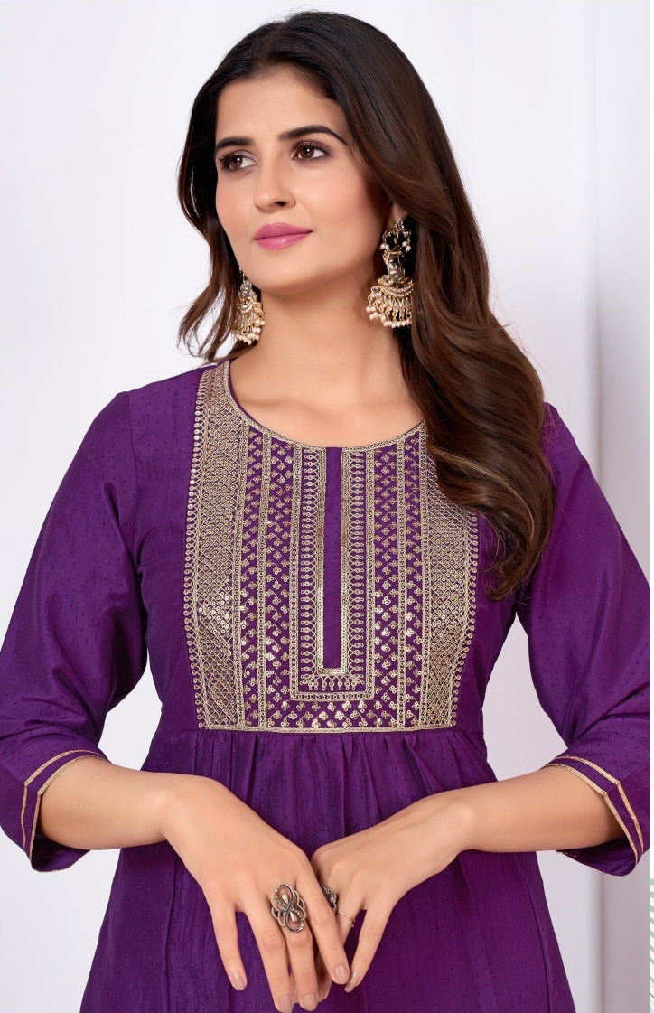 Beautiful Designer Pure Cotton Full Stiched Kurti Pant with Dupatta