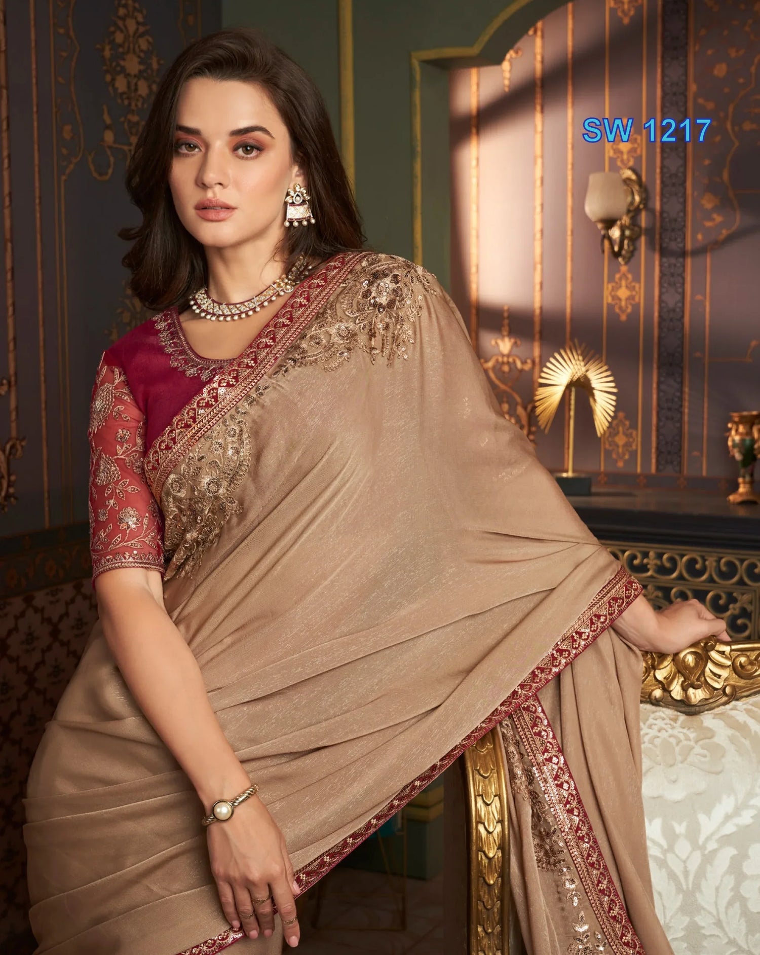 Beautiful Designer Party Wear Sandalwood Design 1217