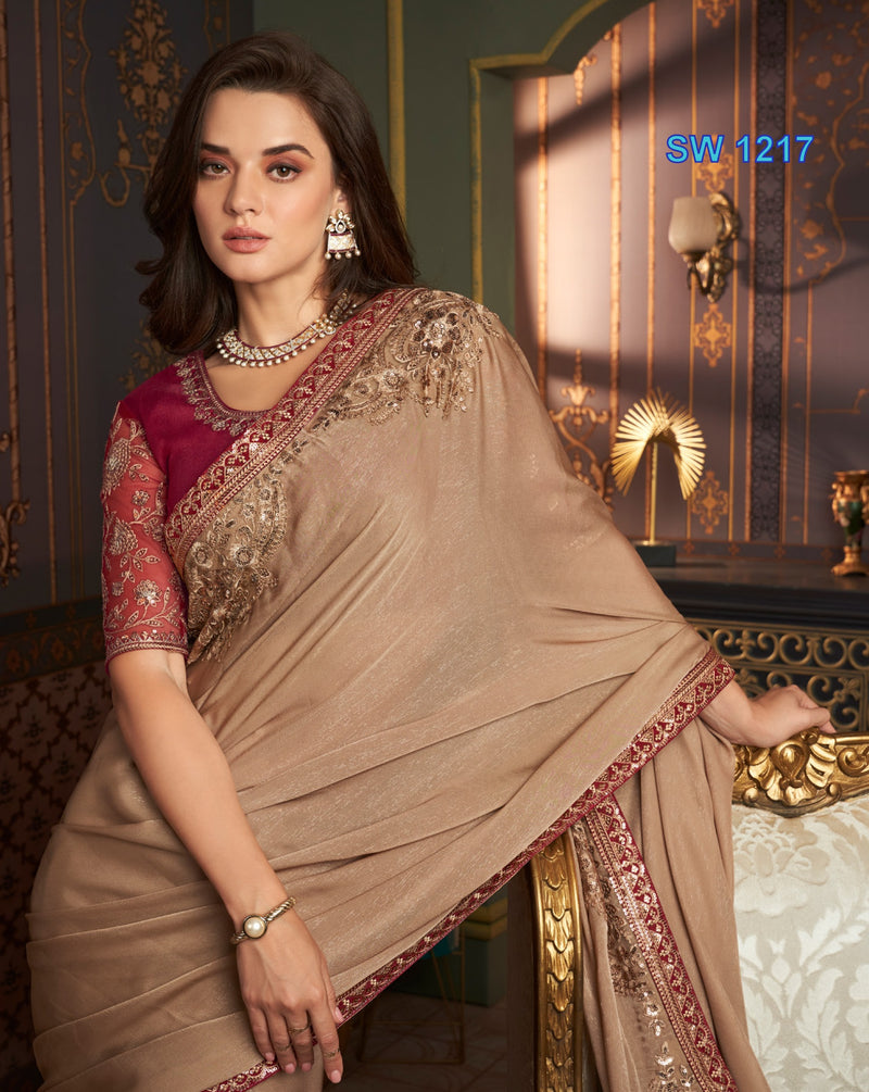 Beautiful Designer Party Wear Sandalwood Design 1217