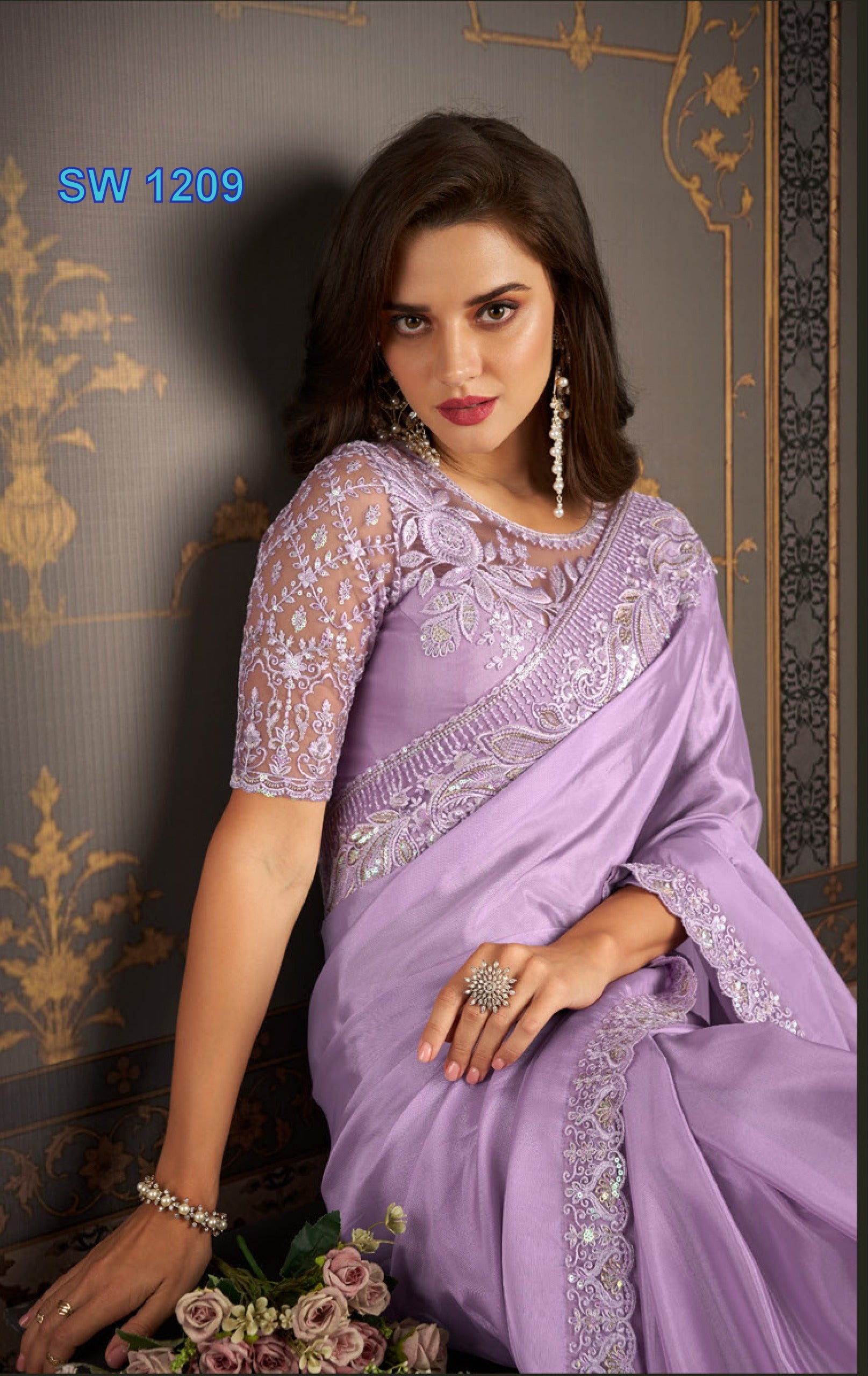 Beautiful Designer Party Wear Sandalwood Design 1209