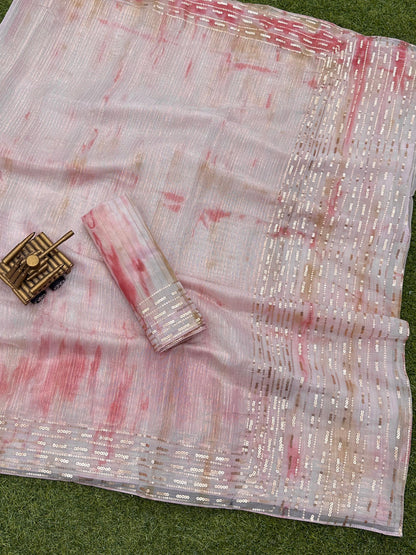Beautiful Designer Soft Organza Silk Saree