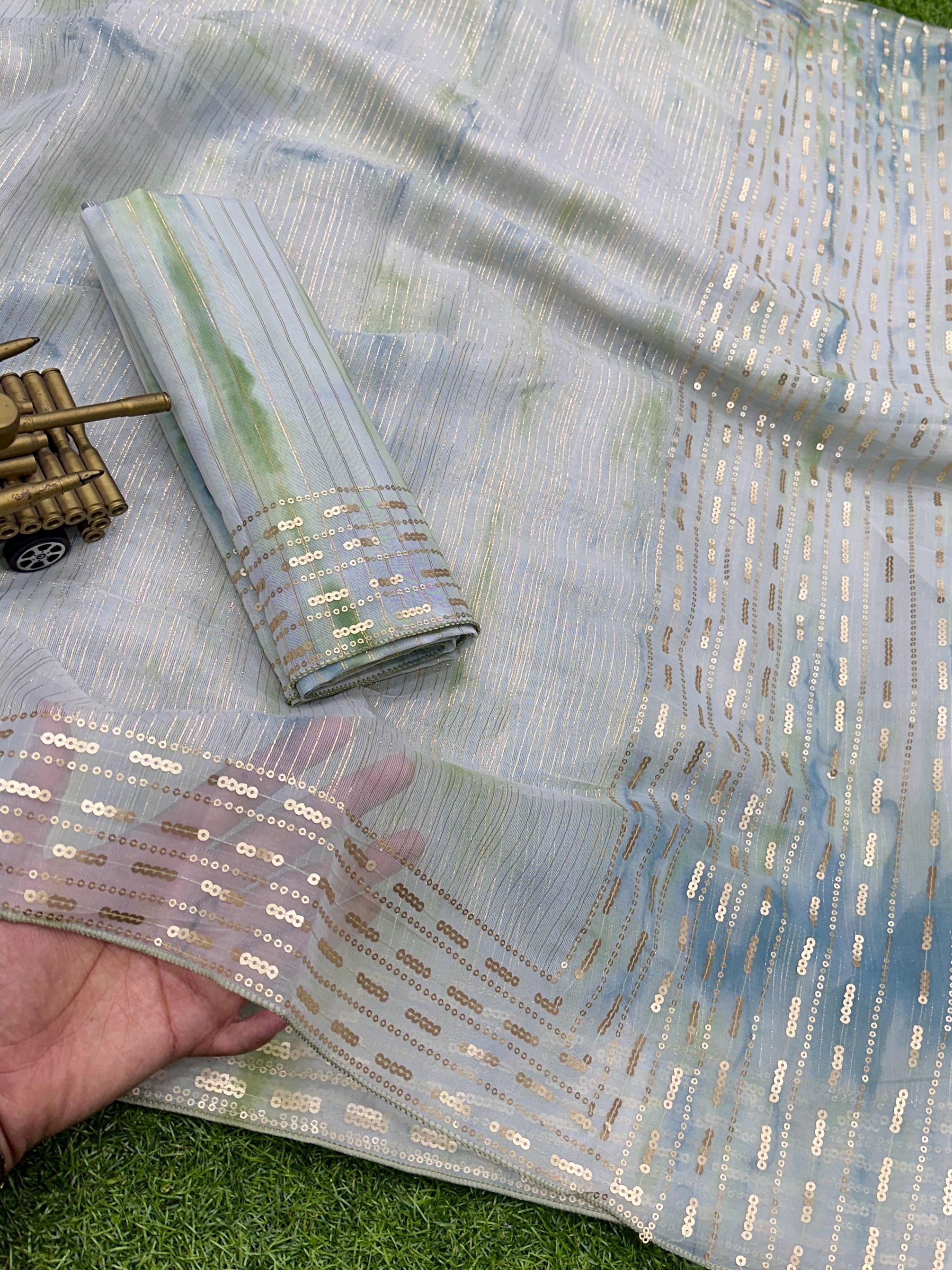 Beautiful Designer Soft Organza Silk Saree