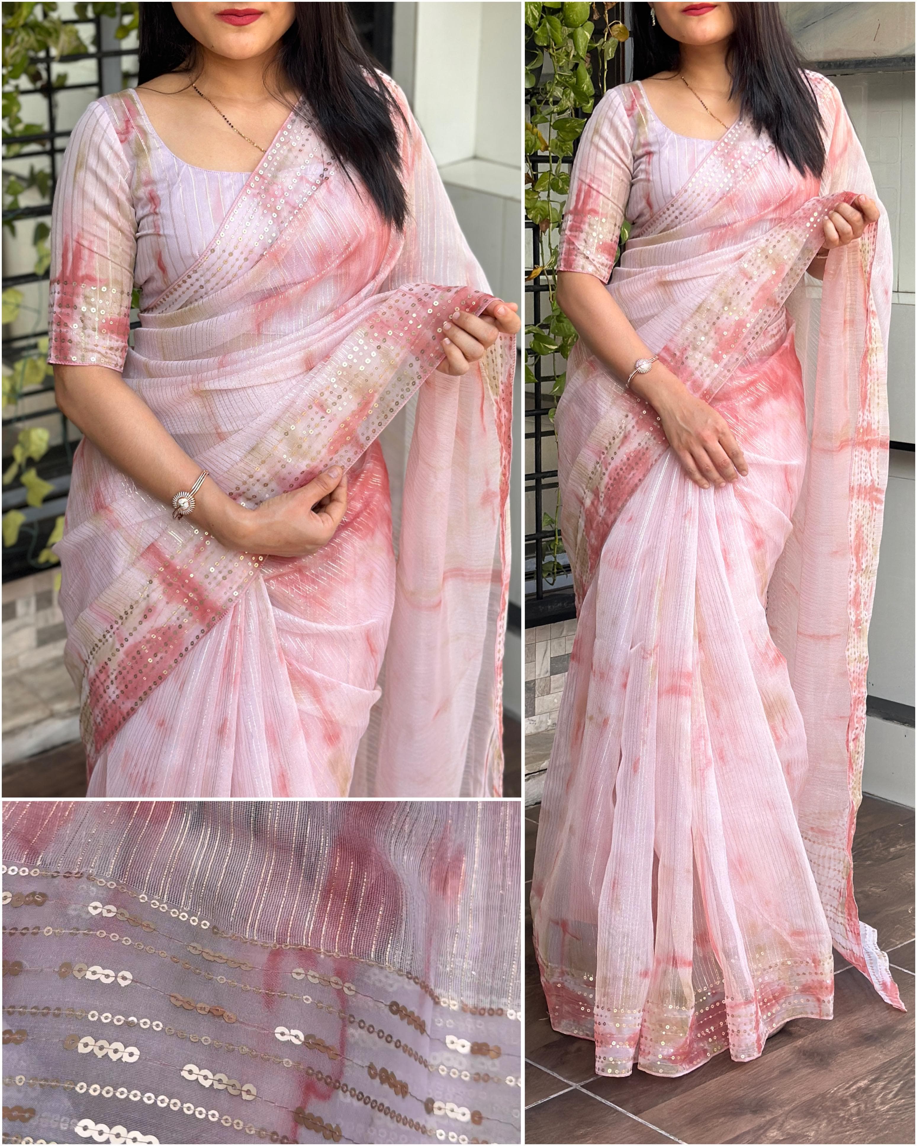 Beautiful Designer Soft Organza Silk Saree