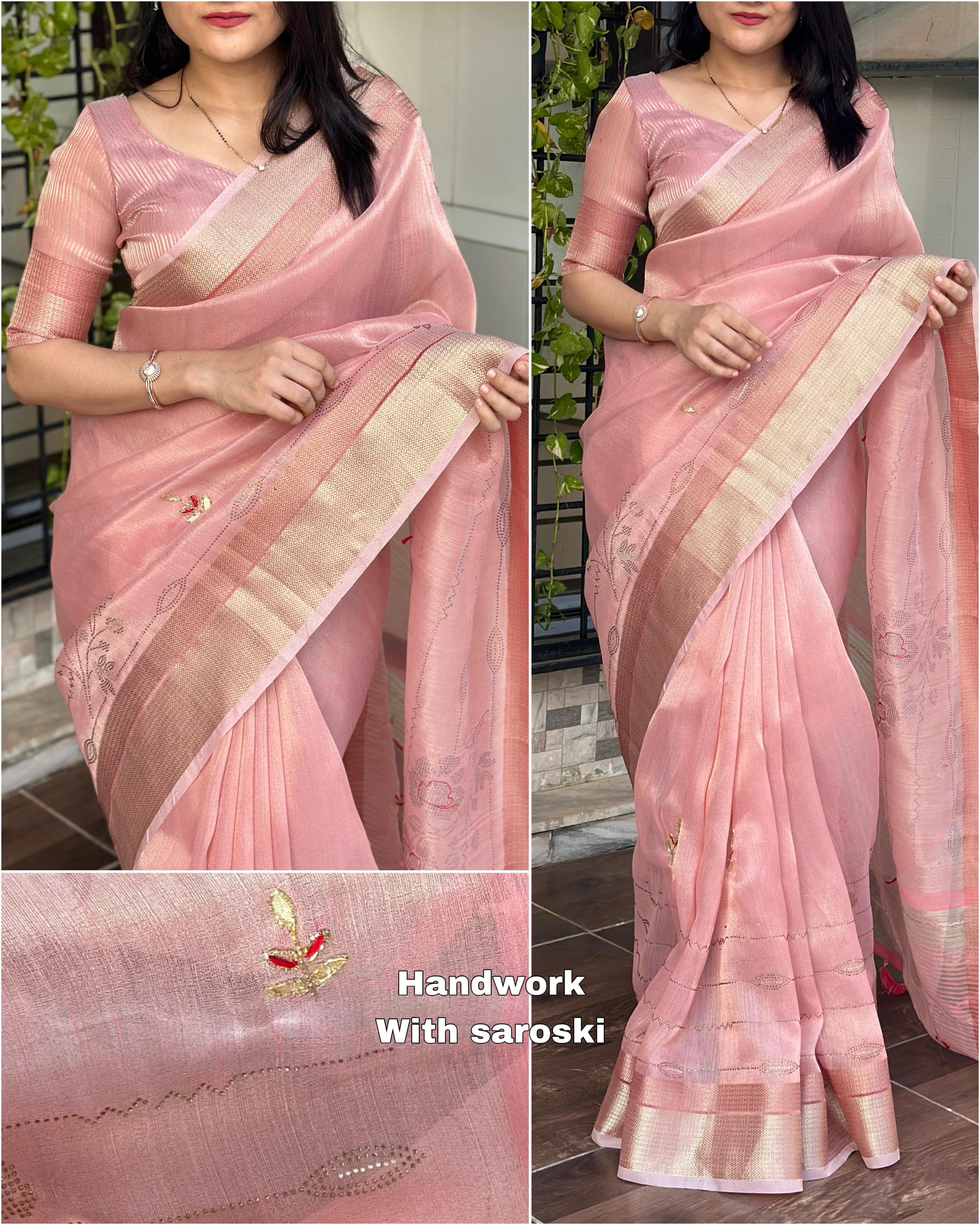 Beautiful Designer Soft Organza Silk Saree