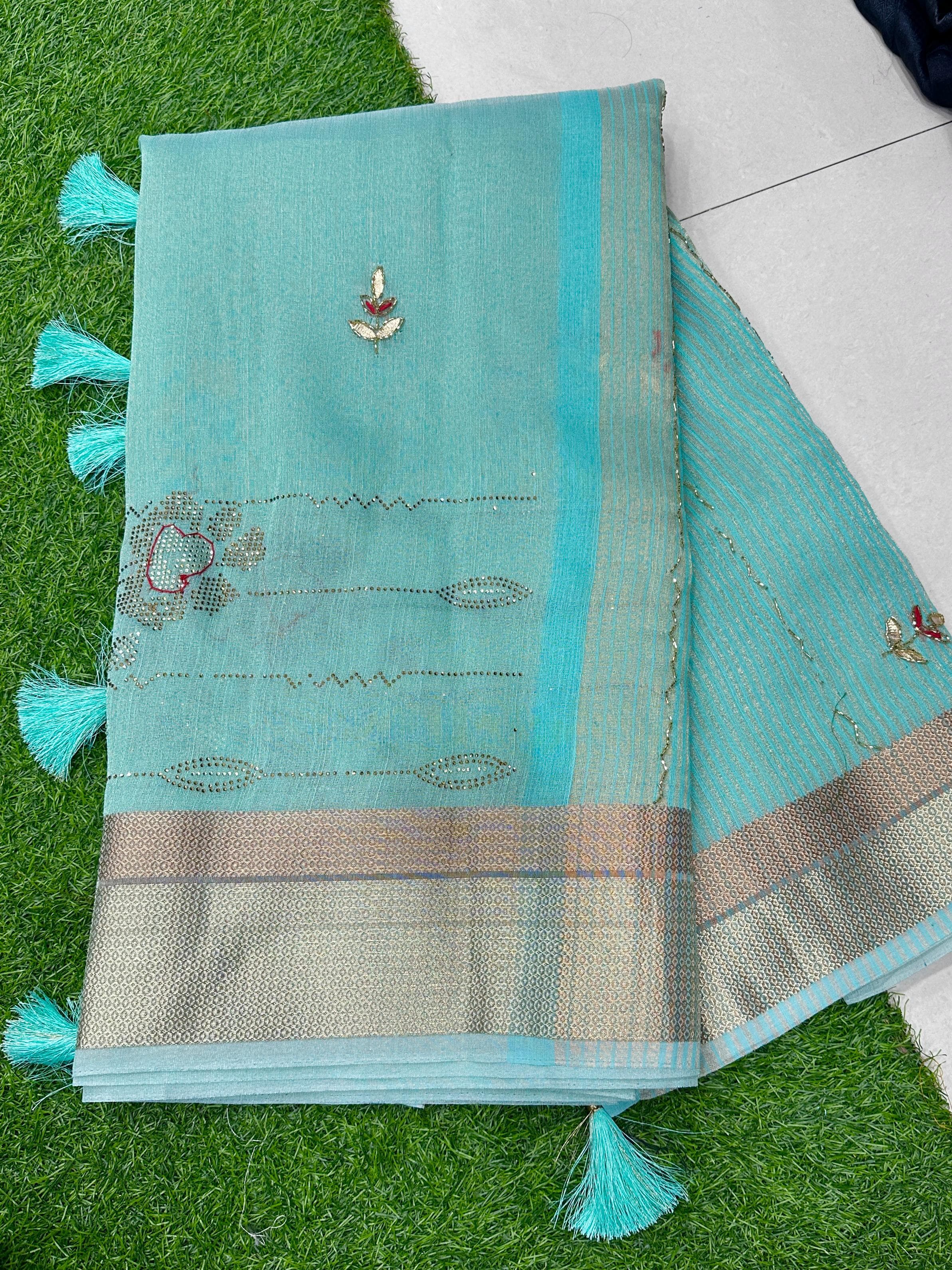 Beautiful Designer Soft Organza Silk Saree