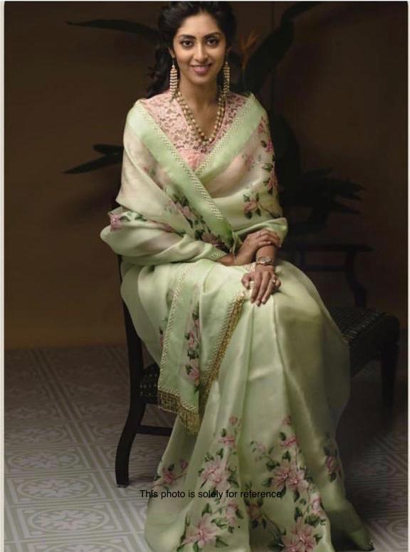 Beautiful Designer Imported Orgenza Silk with Digital Print Saree