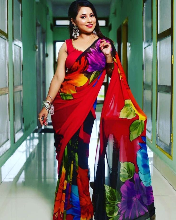 Beautiful Designer Soft Georgette Silk with Digital Print Saree