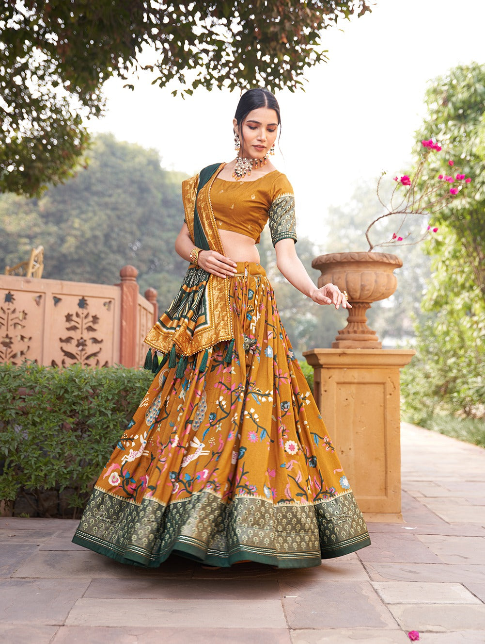 Beautiful Designer Tushar Silk Digital Print Lehenga Choli