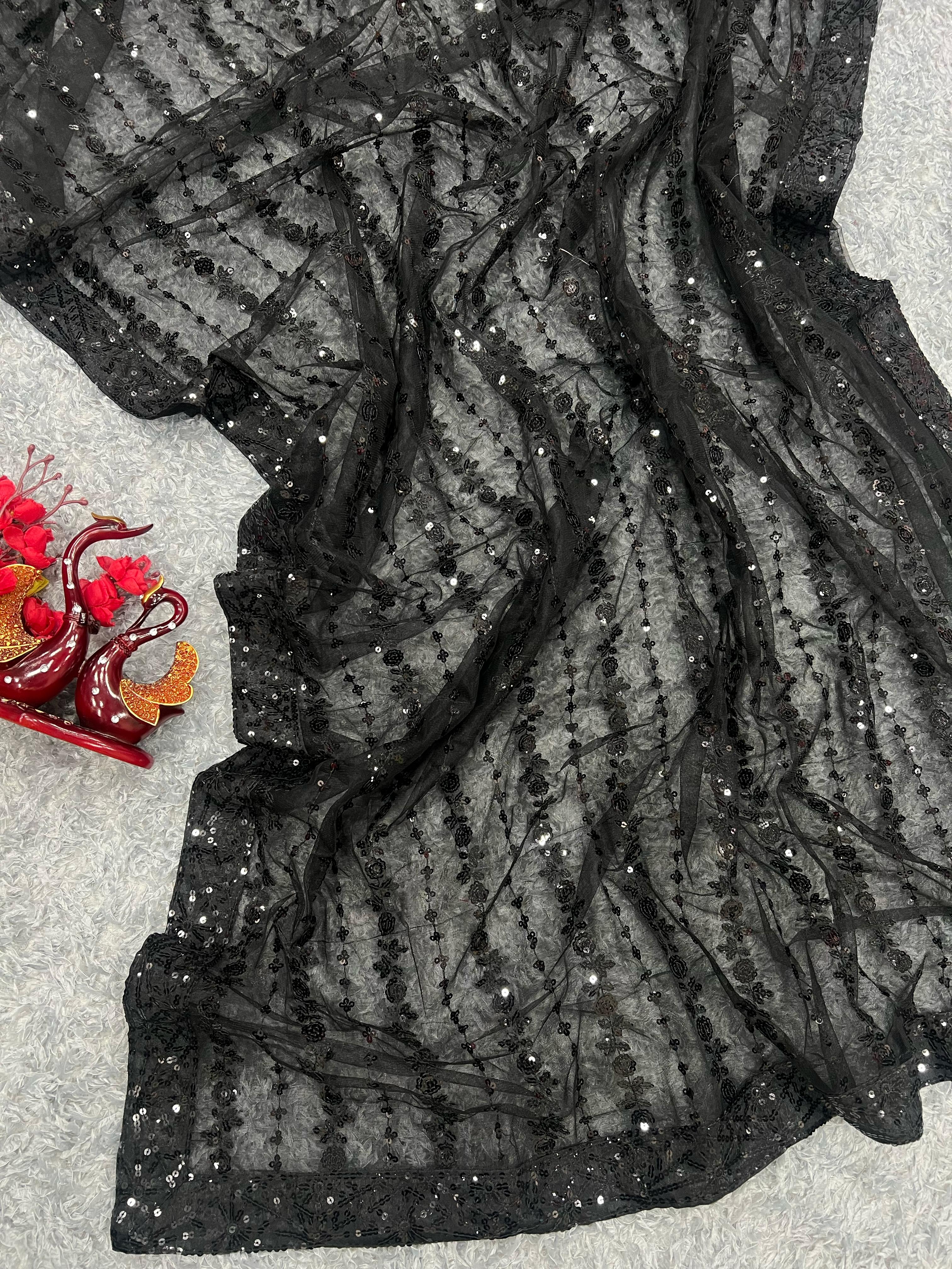 Beautiful Designer Georgette Sequanc Saree Design 5316