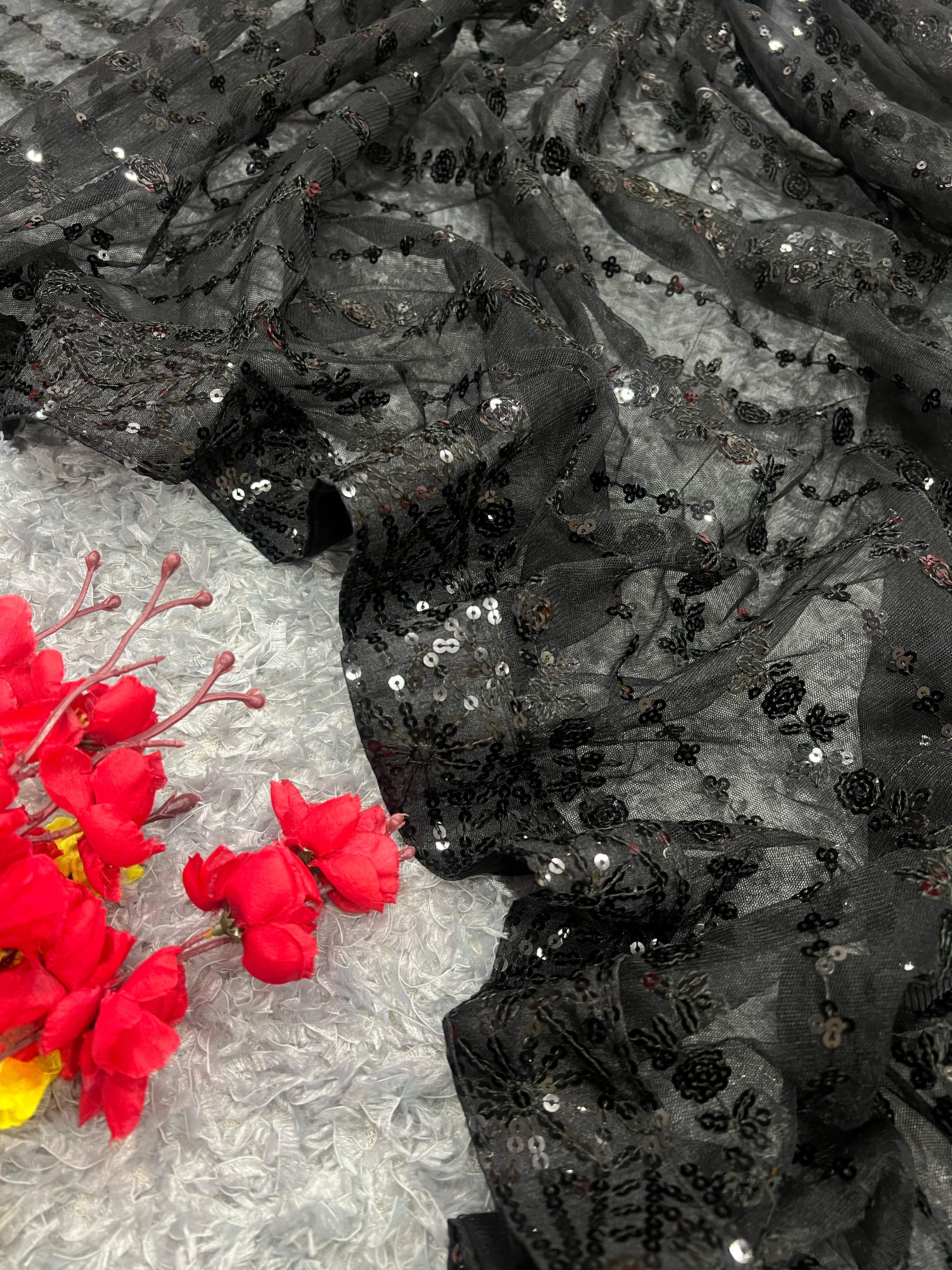 Beautiful Designer Georgette Sequanc Saree Design 5316