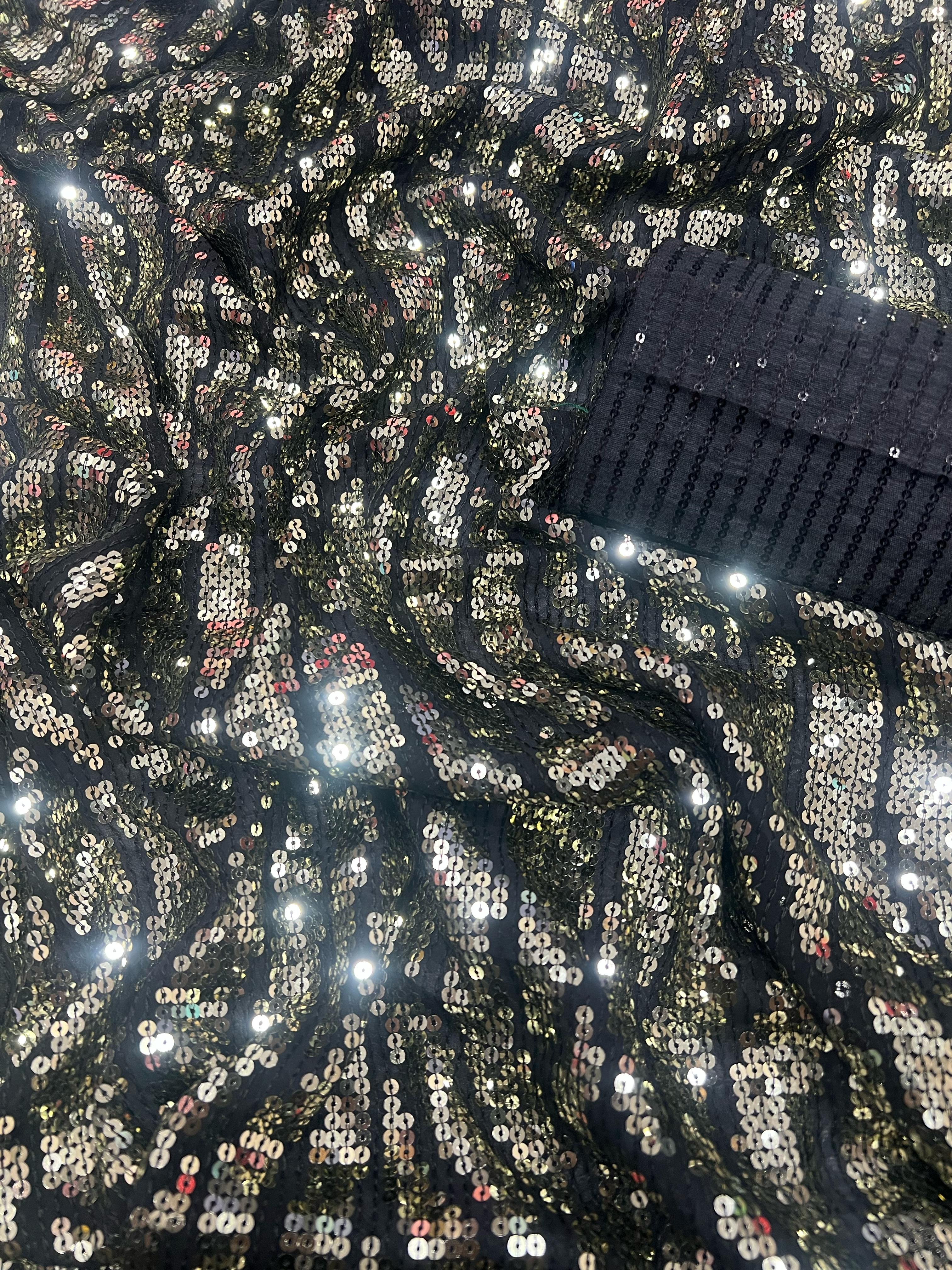 Beautiful Designer Soft Georgette Sequanc Saree Design 5317