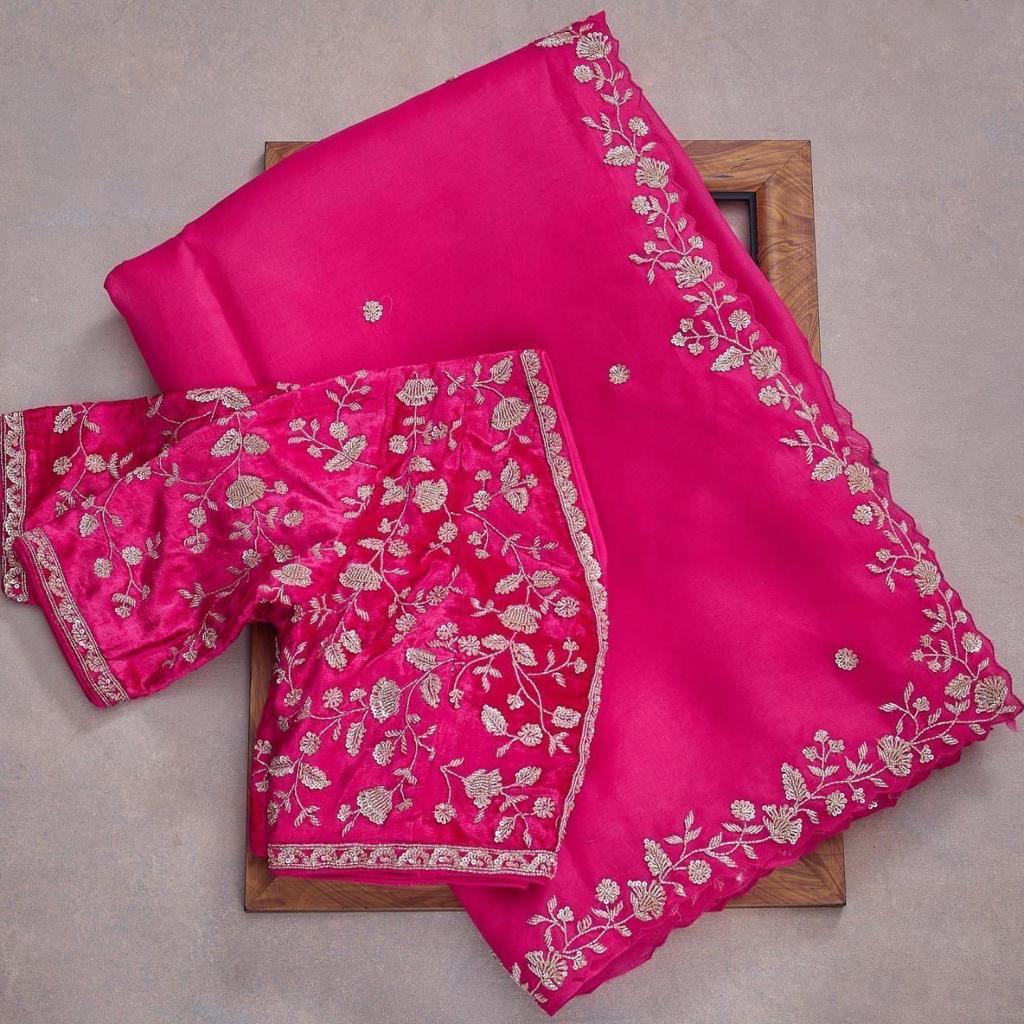 Beautiful Designer Heavy Georgette Exclusive Sequanc Saree