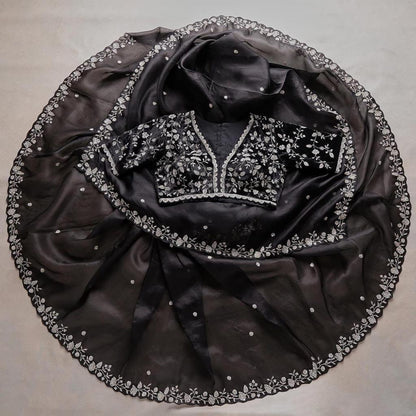 Beautiful Designer Heavy Georgette Exclusive Sequanc Saree