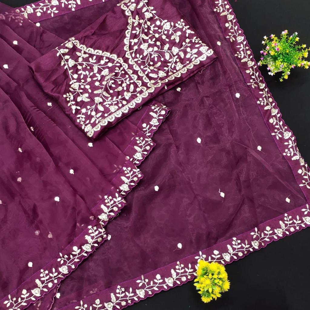 Beautiful Designer Heavy Georgette Exclusive Sequanc Saree