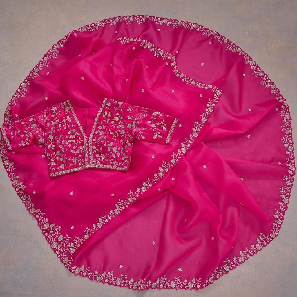 Beautiful Designer Heavy Georgette Exclusive Sequanc Saree