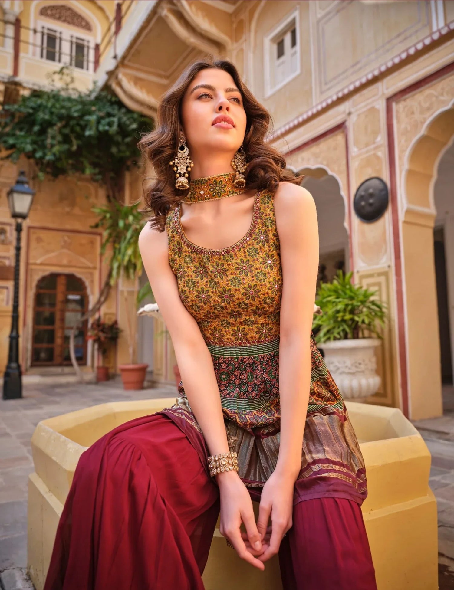 Beautiful Designer Pure Gajji Lagdi Patta Sharara Suit