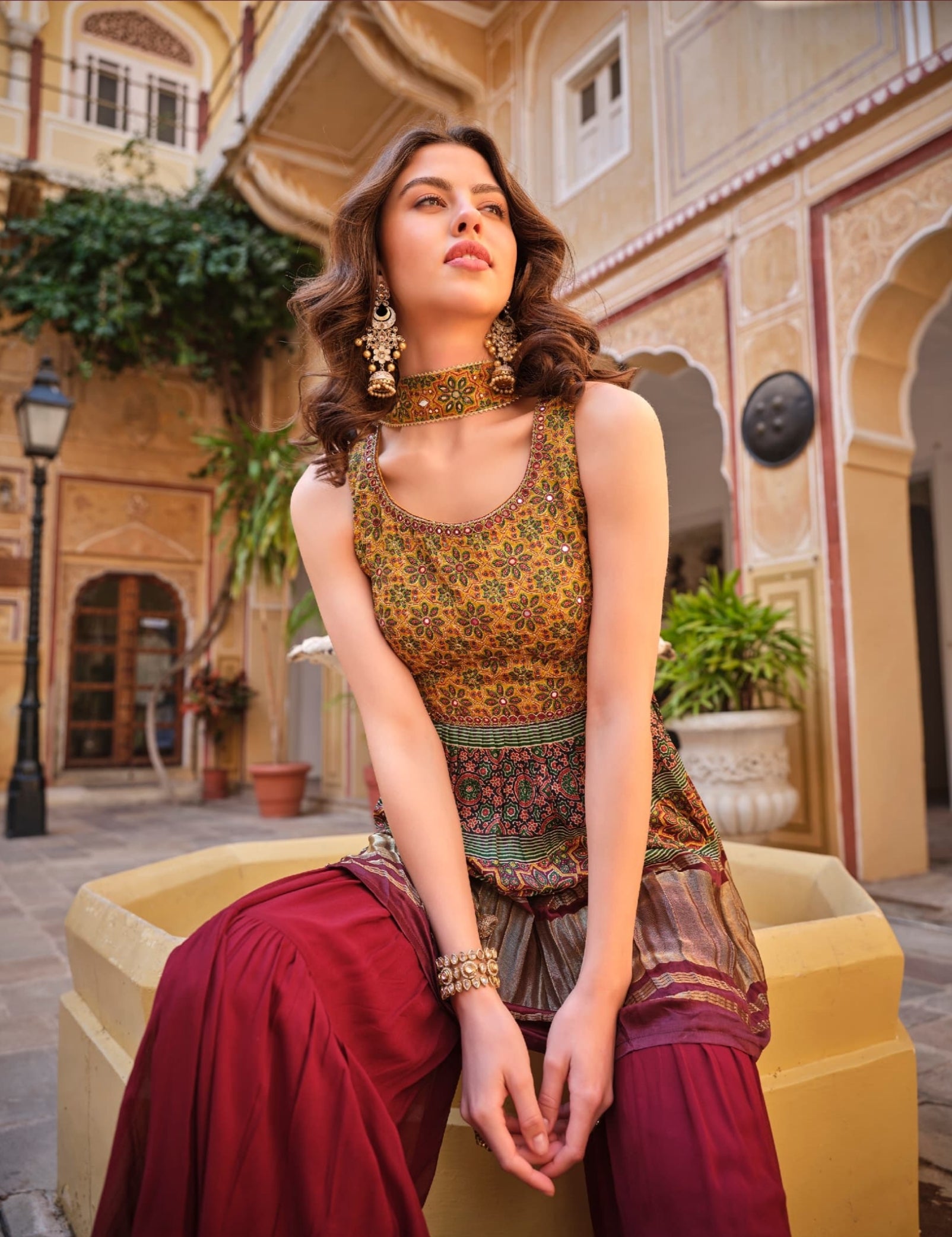 Beautiful Designer Pure Gajji Lagdi Patta Sharara Suit