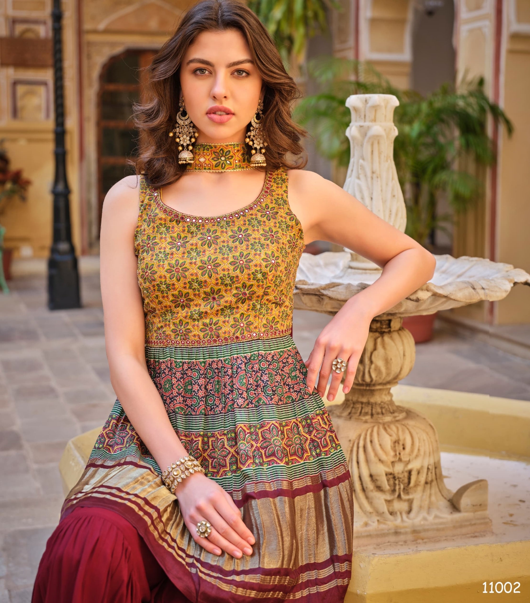 Beautiful Designer Pure Gajji Lagdi Patta Sharara Suit