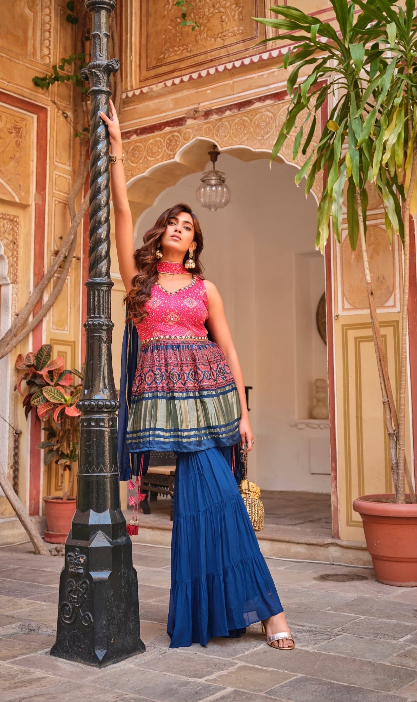 Beautiful Designer Pure Gajji Lagdi Patta Sharara Suit