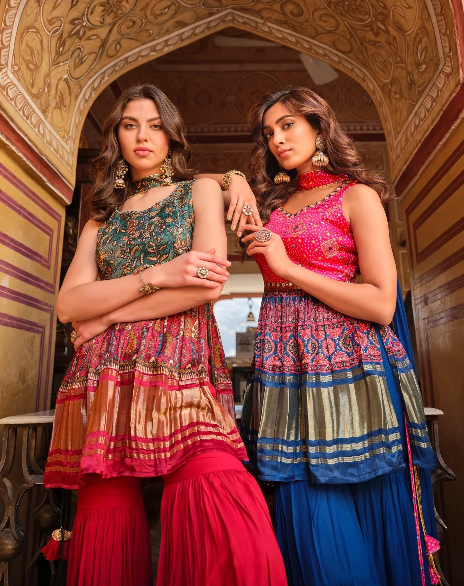 Beautiful Designer Pure Gajji Lagdi Patta Sharara Suit