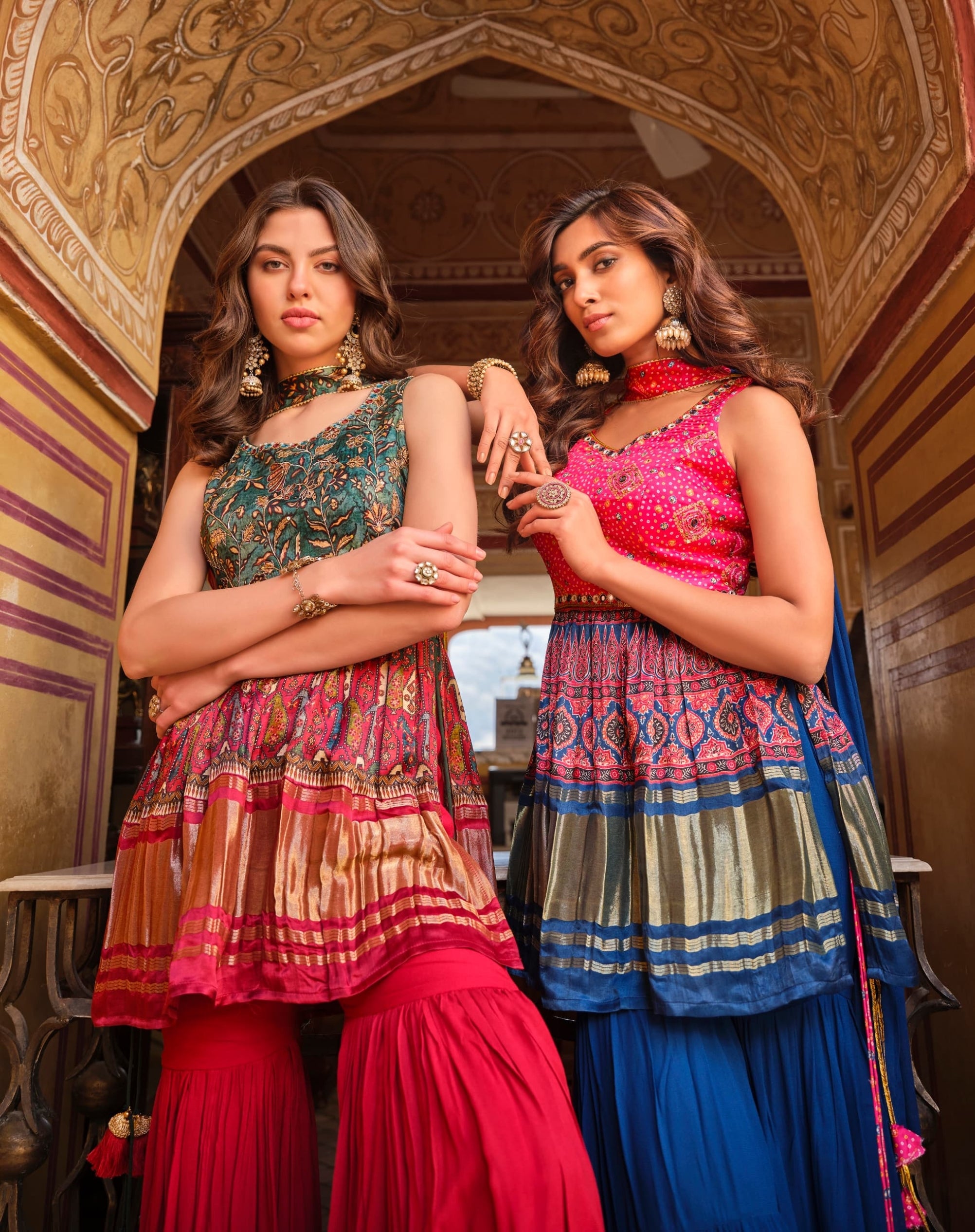 Beautiful Designer Pure Gajji Lagdi Patta Sharara Suit