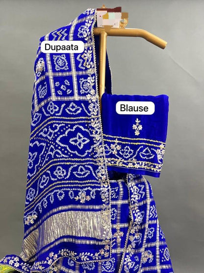 Beautiful Rajasthani Pure Gajji Silk Lehenga Choli