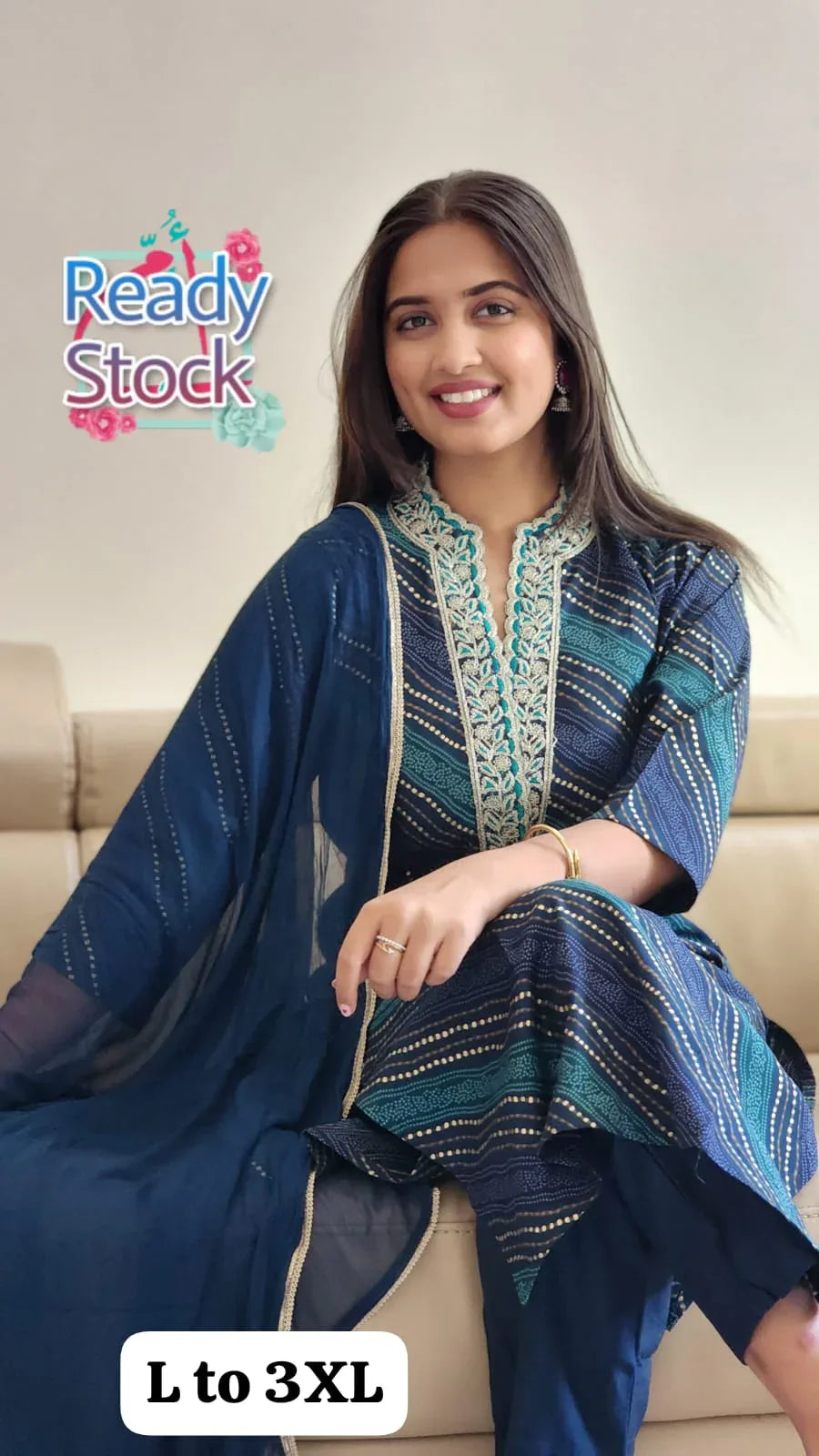 Beautiful Designer Pure Mudal Print Kurti with Pent &amp; Dupptta Set