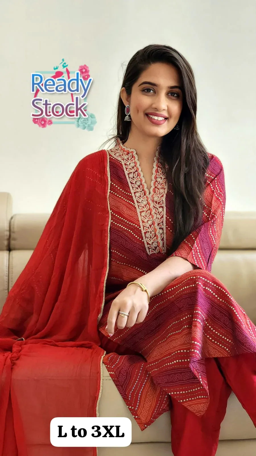 Beautiful Designer Pure Mudal Print Kurti with Pent &amp; Dupptta Set