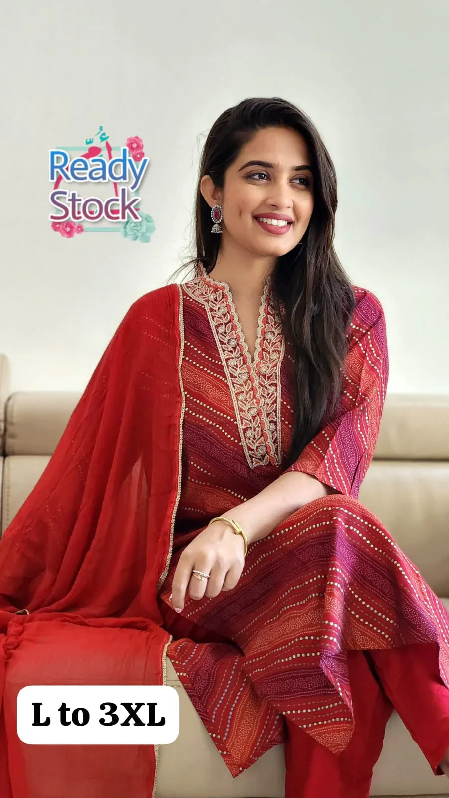 Beautiful Designer Pure Mudal Print Kurti with Pent &amp; Dupptta Set